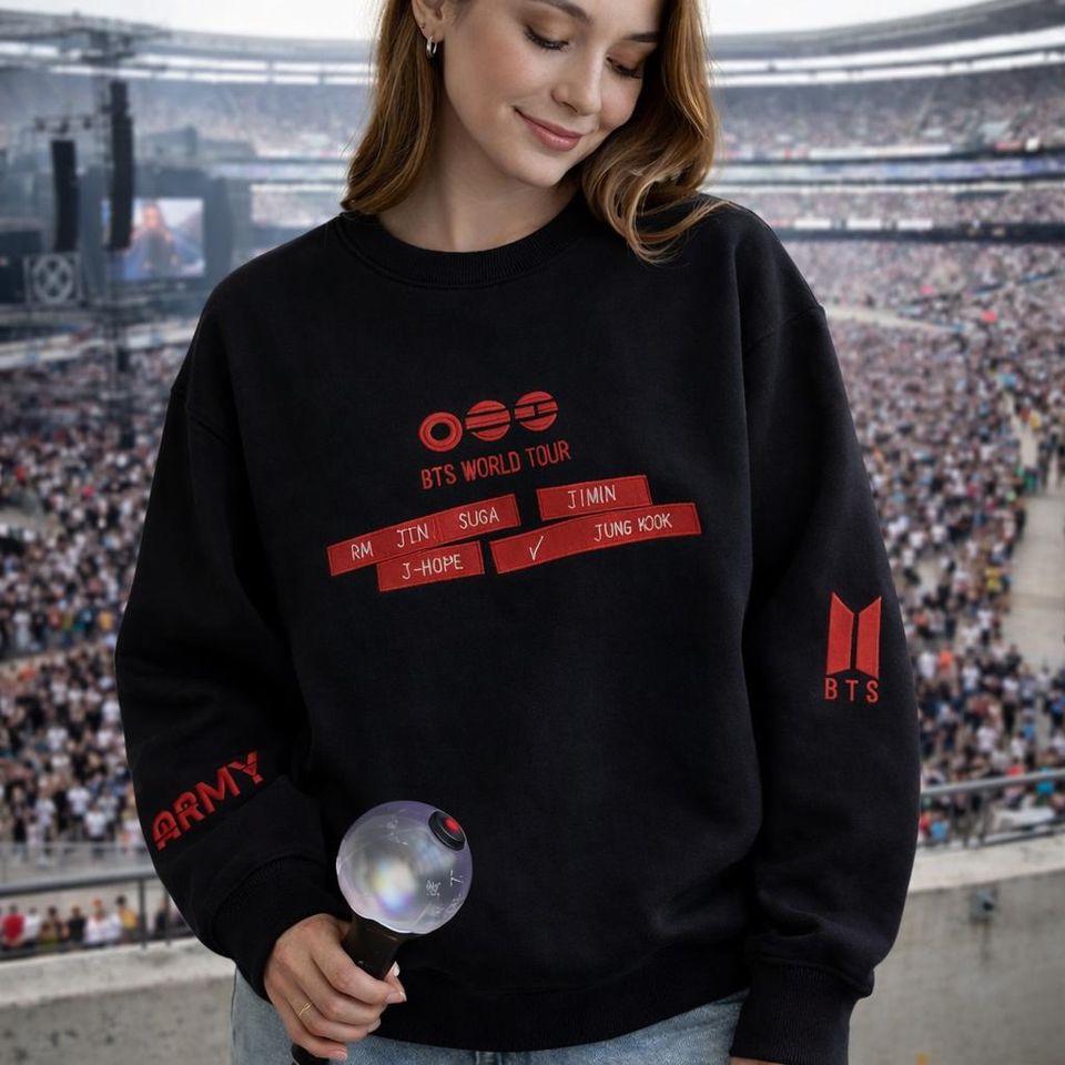 Embroidered BTS's World Tour Arirang Sweatshirt, Crewneck, Kpop Fan Gift