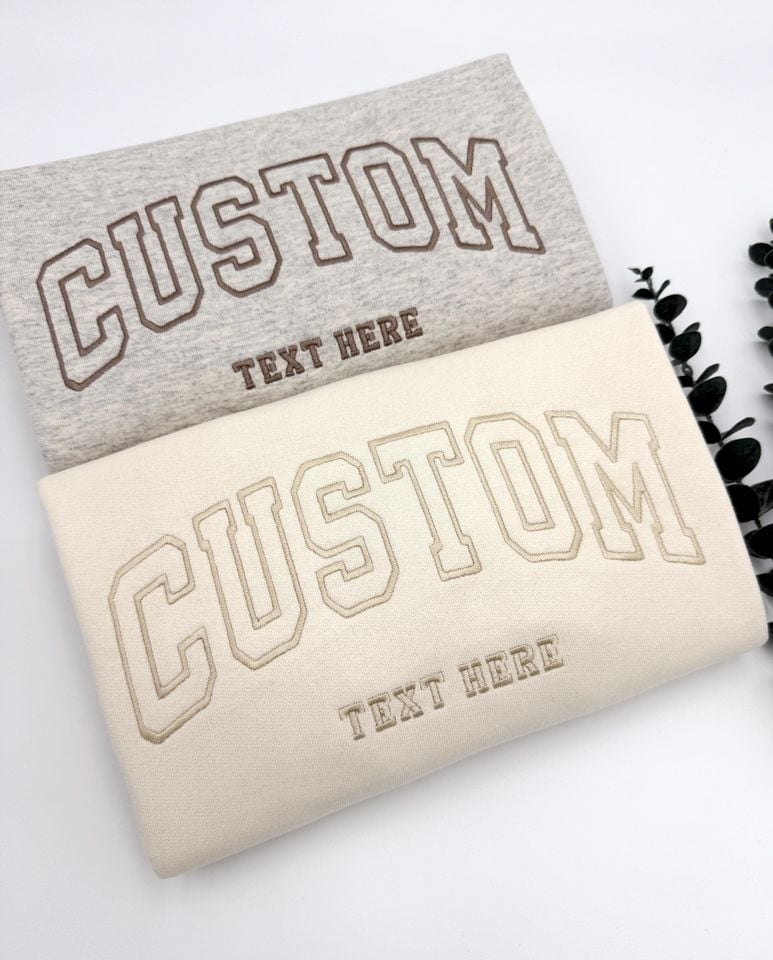 Custom Embroidered College Letter Sweatshirt: Retro Oversized Pullover