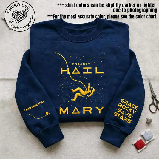 Embroidered Project Hail Mary Rocky Astronaut Space Sweatshirt