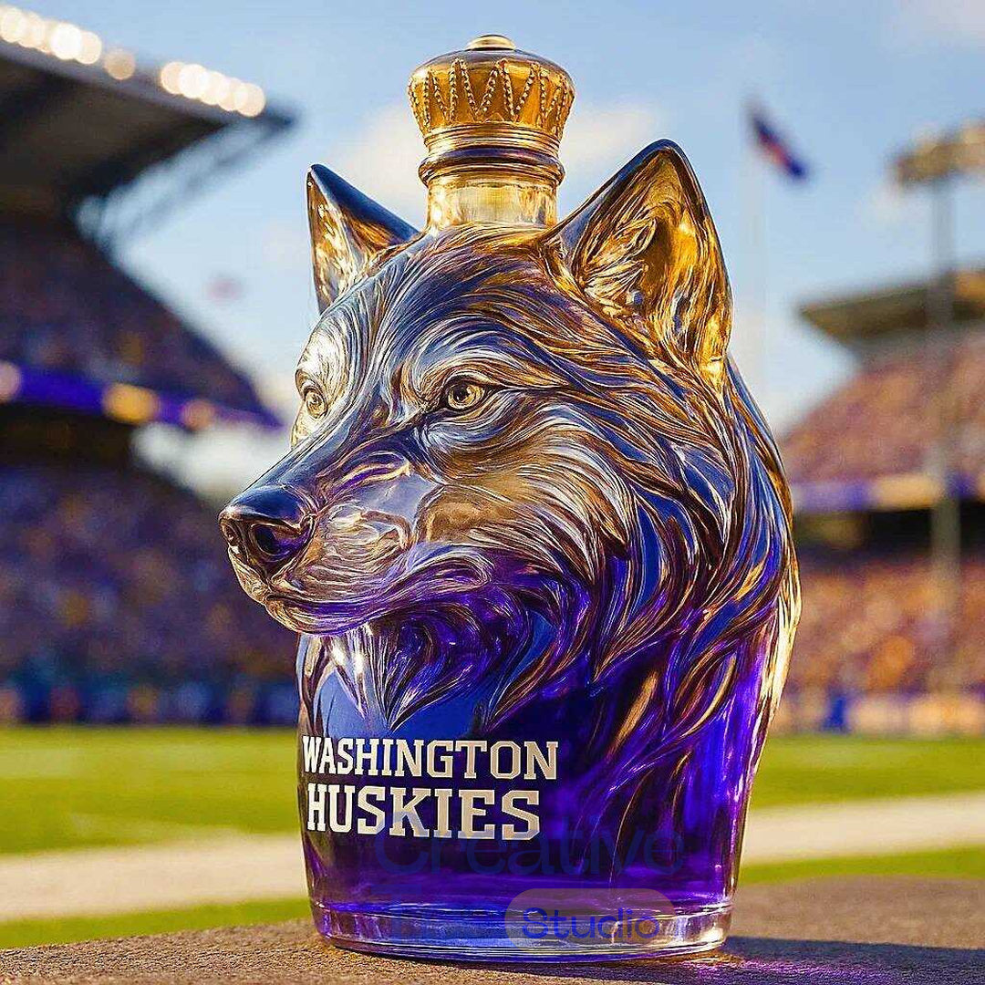 Washington Huskies Whiskey Bottle