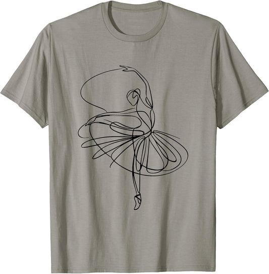 Ballet Dancer Dancing Ballerina Minimalist Dance Women Girls T-Shirt