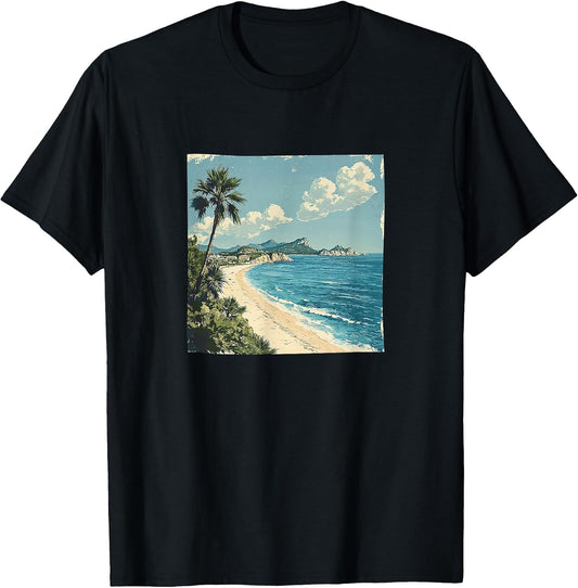 Mediterranean Coastline Vintage Landscape Merch
