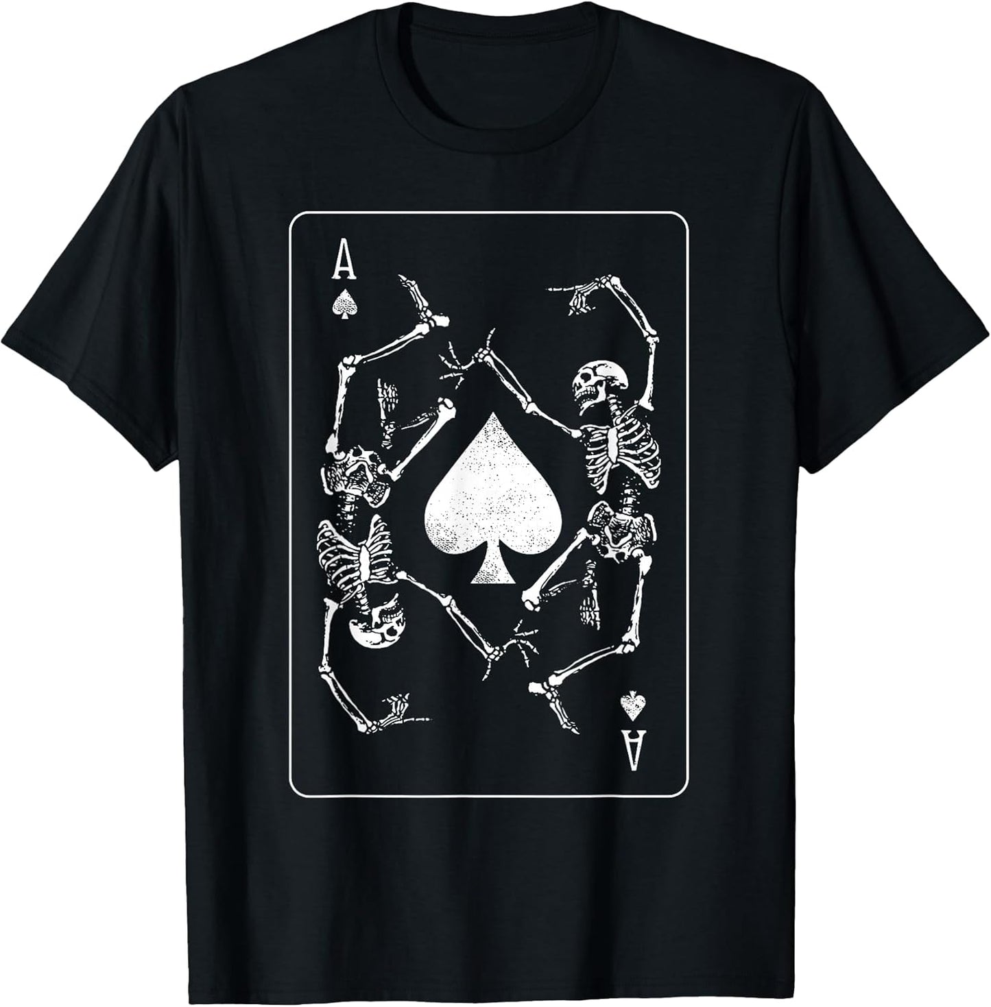 Goth Punk Ace of Spades Card Shark Gambler Skeleton T-Shirt