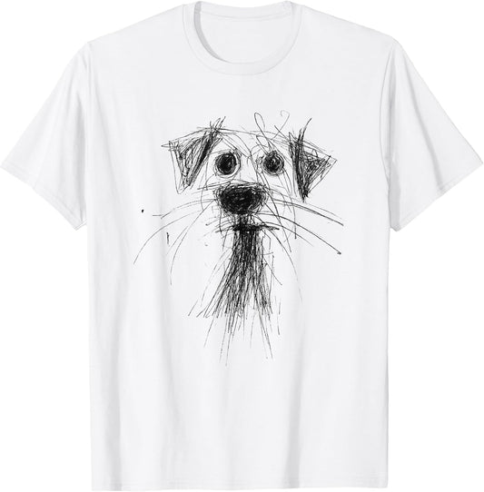 Cute Dog Puppy Lover Scribble Art Pencil Drawing