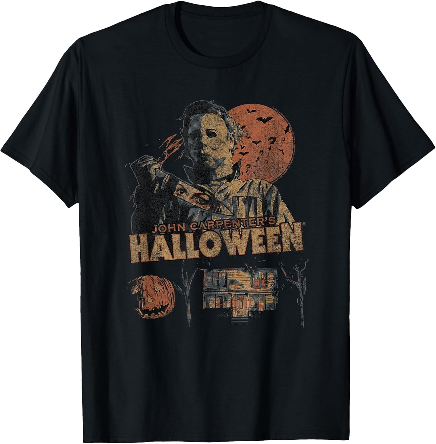 Vintage Fall Inspired Collage Retro Horror Movie T-Shirt