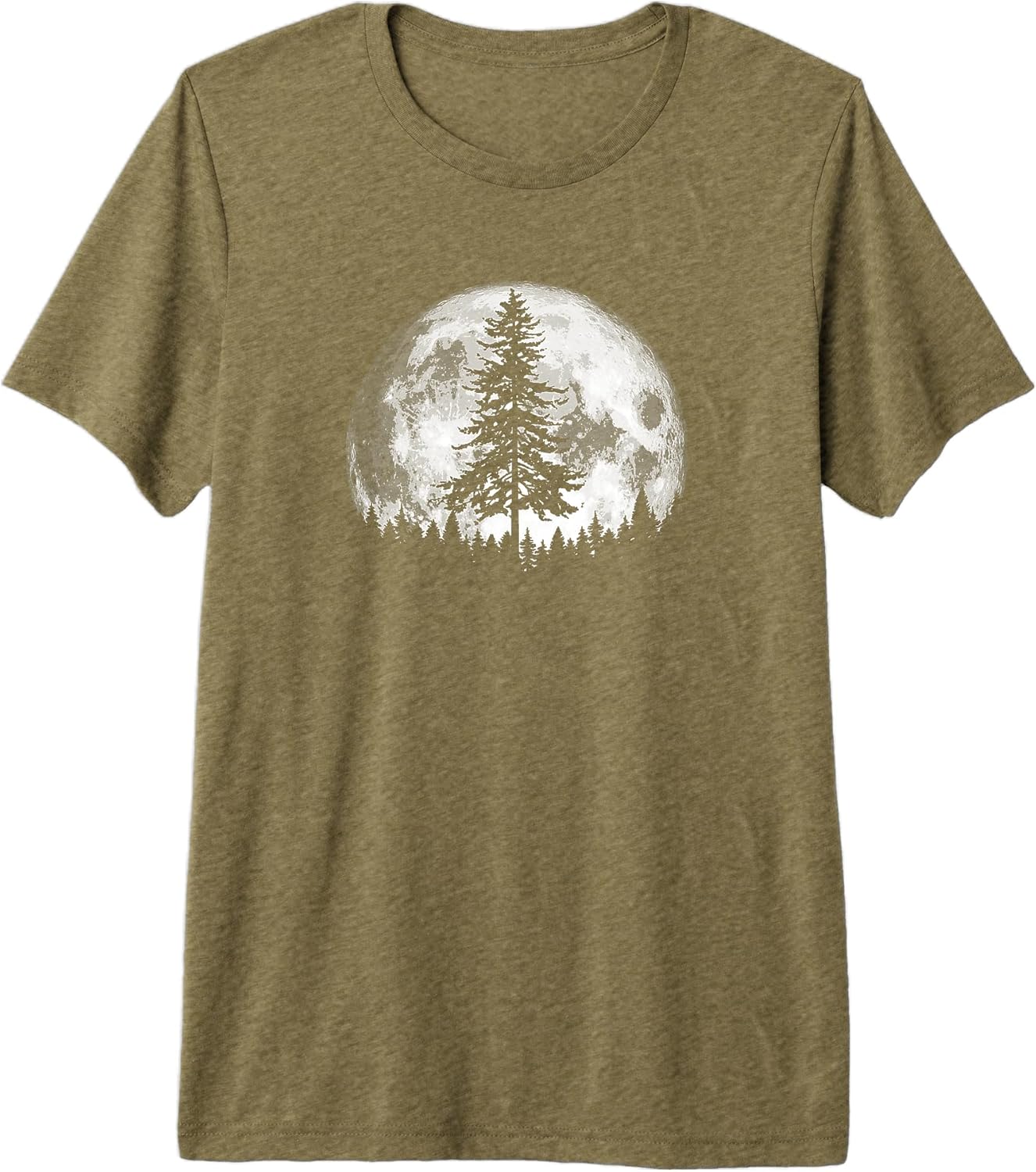 Retro Full Moon & Minimalist Pine Tree Vintage Graphic Premium Tri-blend T-Shirt