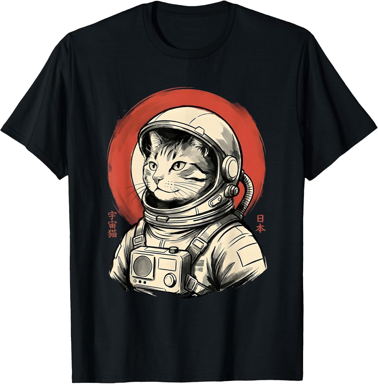 Space Cat Japanese Art Astronaut Kawaii Anime Space Cat T-Shirt
