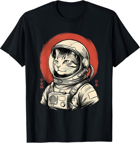 Space Cat Japanese Art Astronaut Kawaii Anime Space Cat T-Shirt