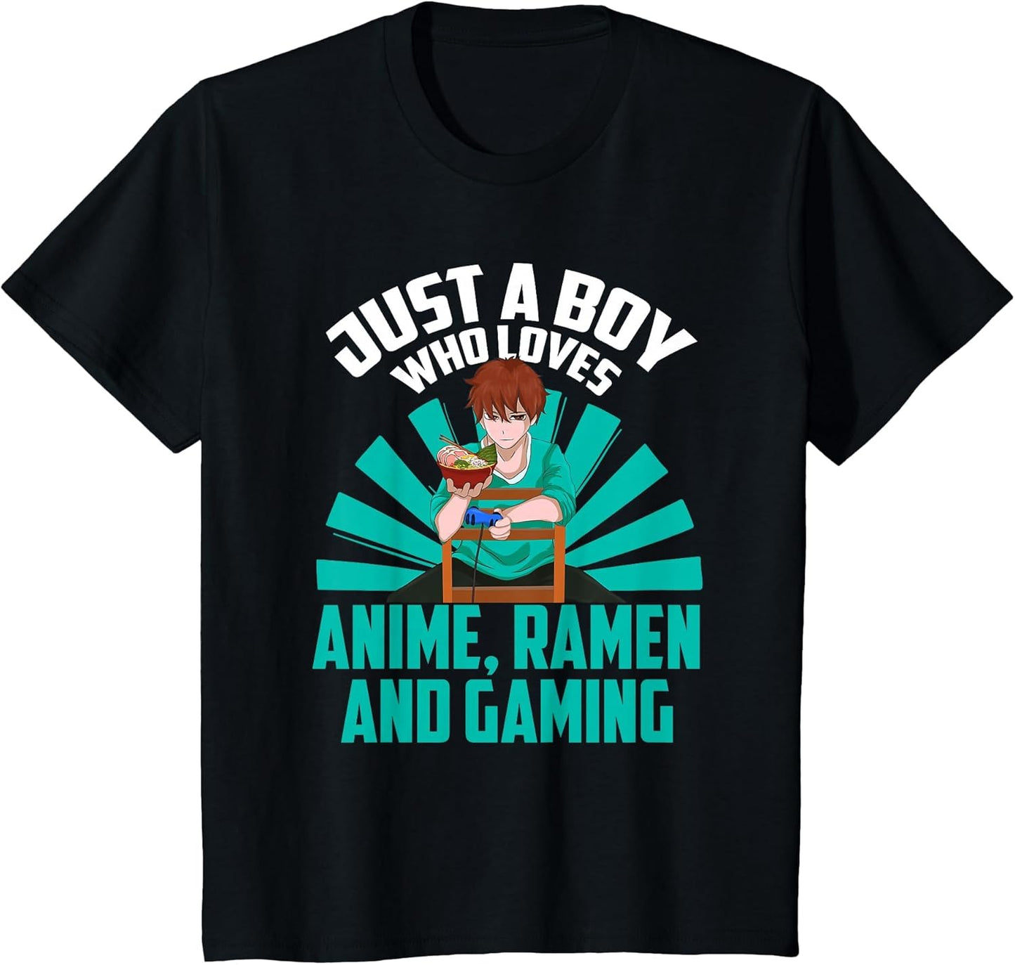 Kawaii Boys Japan Gamer Ramen Noodles Gaming Manga Anime T-Shirt