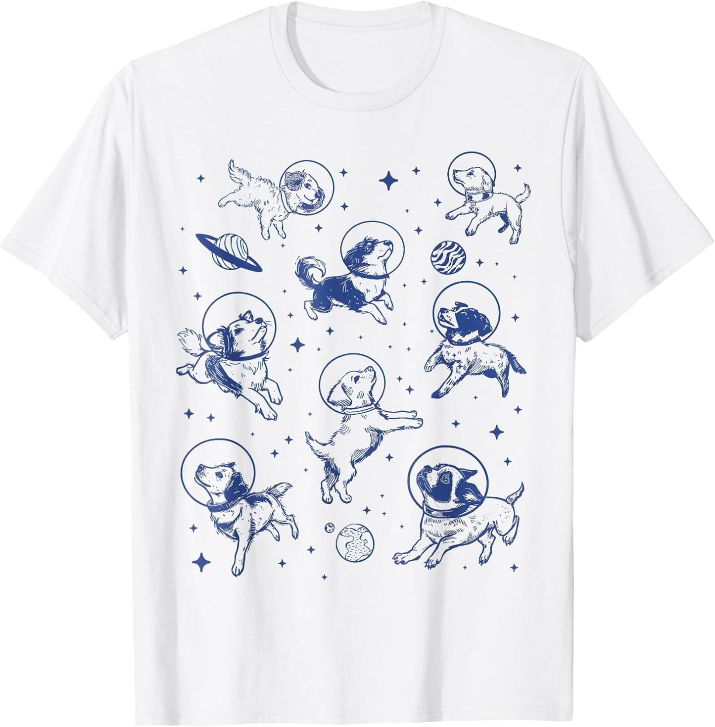 Dogs In Space Retro t -shir t