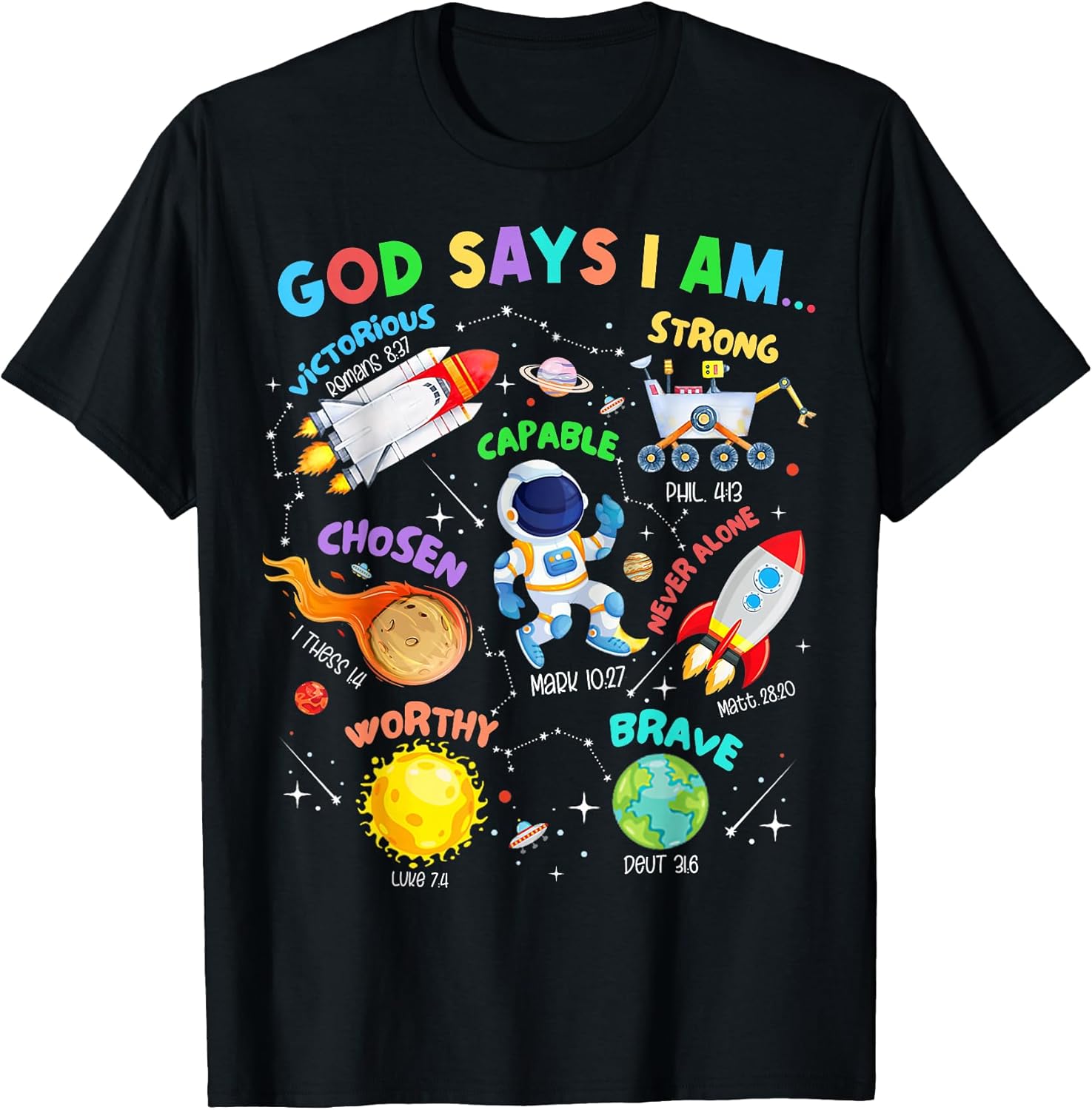 God Says I Am Astronaut Bible Verse Christian Kids