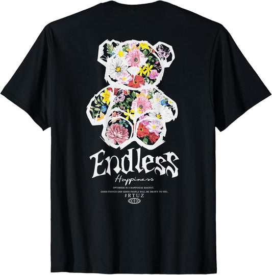 Hip Hop Vintage Edgy Urban Y2K Back Print Streetwear Teddy T-Shirt