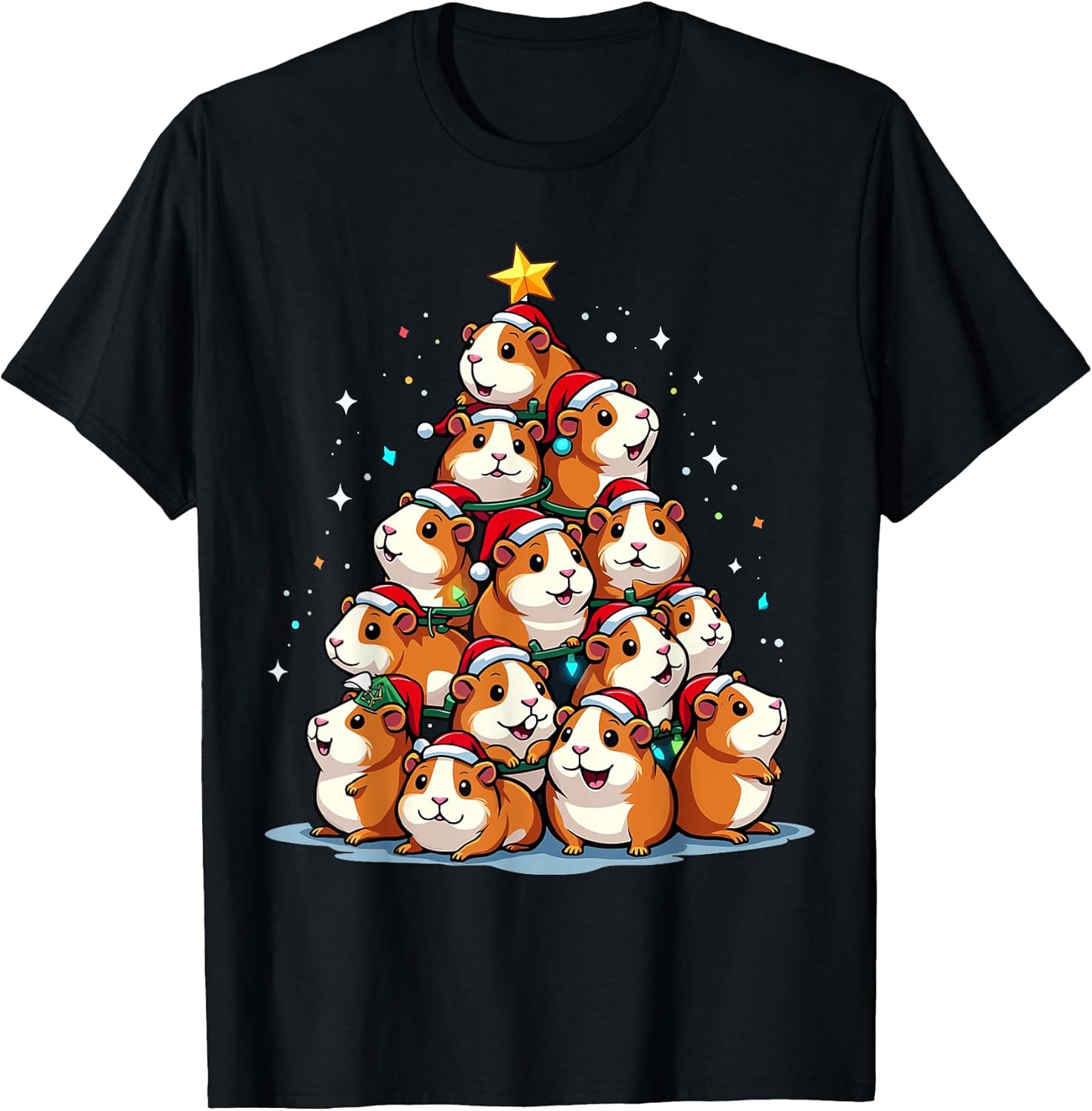 Piggy Christmas Tree Lights Santa Hats