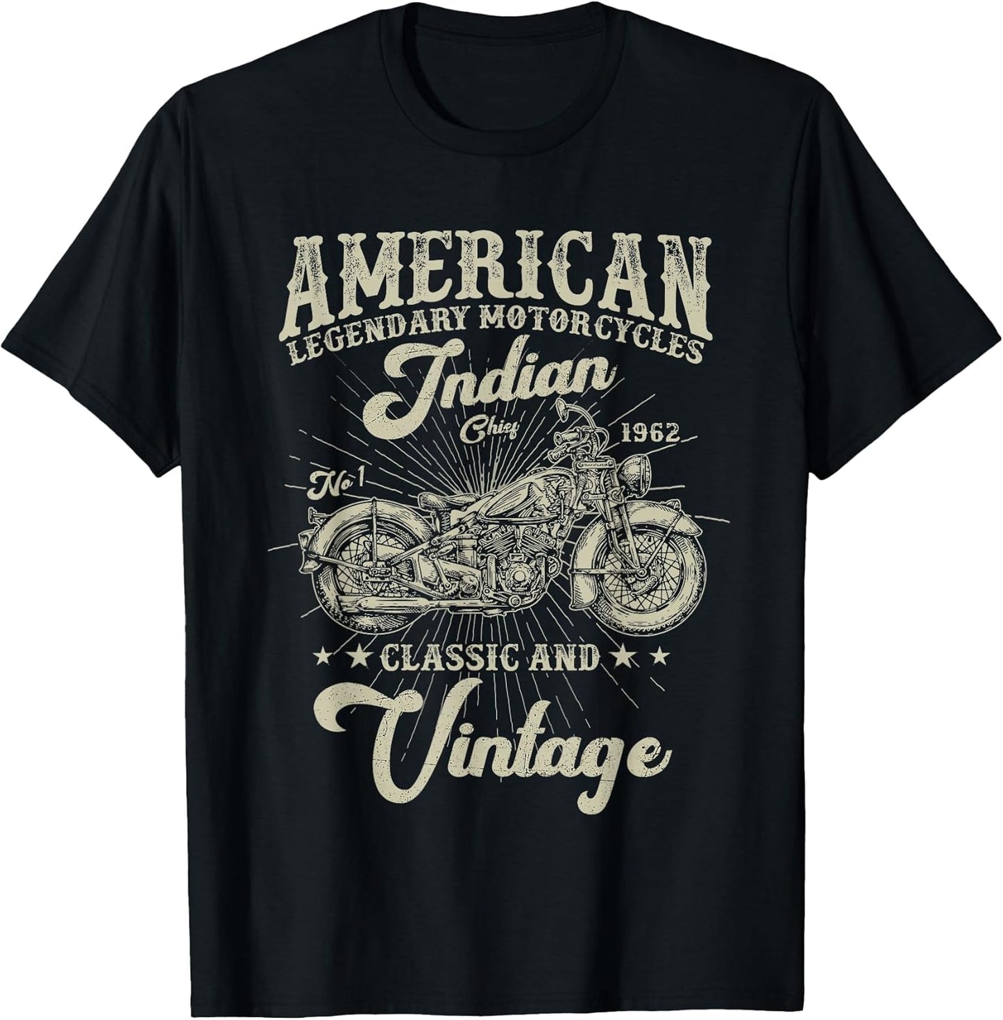 Classic & Vintage American Motorcycle Indian Born 1962 T-Shirt
