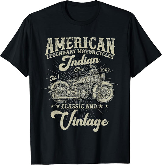 Classic & Vintage American Motorcycle Indian Born 1962 T-Shirt