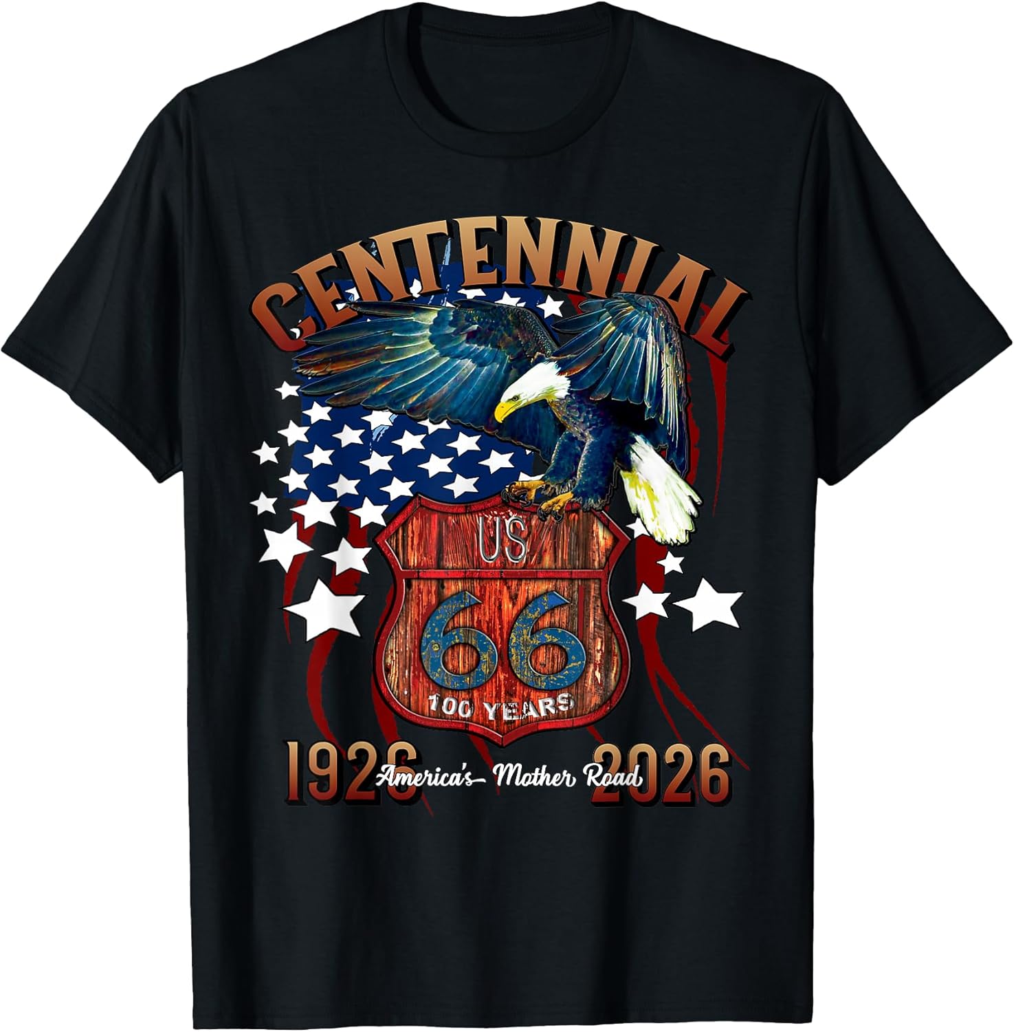 US HWY 66 Centennial America's Main Street 1926-2026 T-Shirt