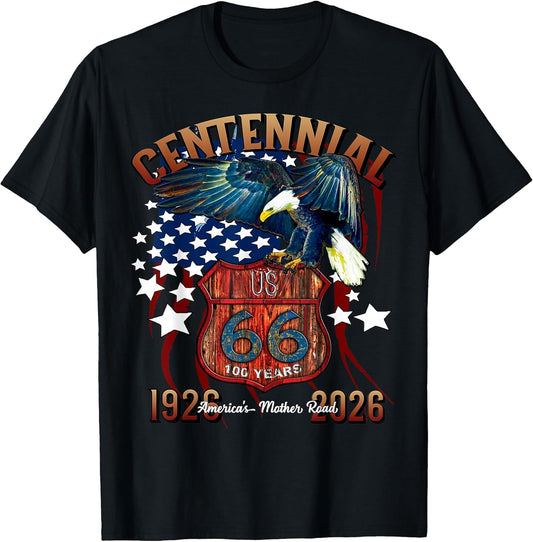 US HWY 66 Centennial America's Main Street 1926-2026 T-Shirt