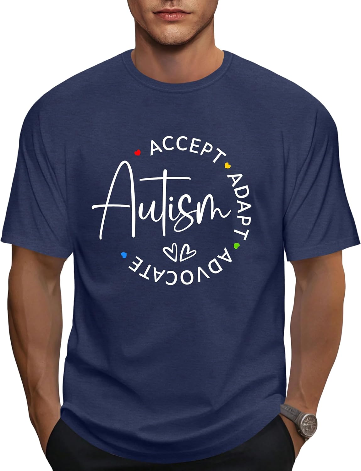 Autism Awareness Shirt for Women I Wear Blue Tshirt Autistic Mom T-Shirt Puzzle Piece Short Sleeve Tops