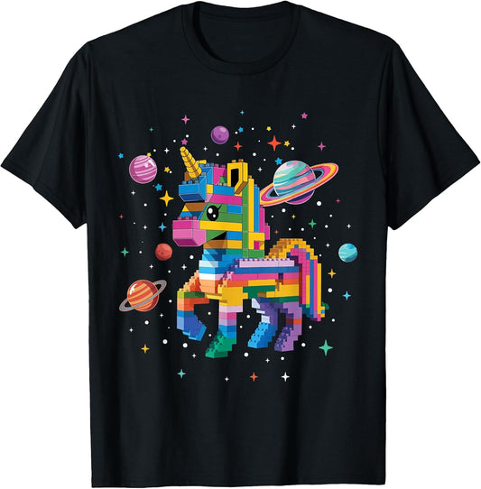 Unicorn Brick Master Builder Block Building Brick Builder T-Shirt