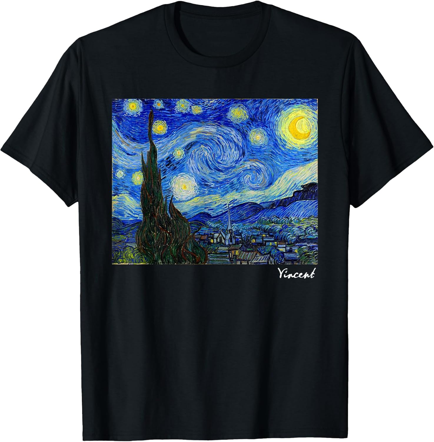 Famous Art Starry Night T-Shirt Artist Van Gogh Painting T-Shirt