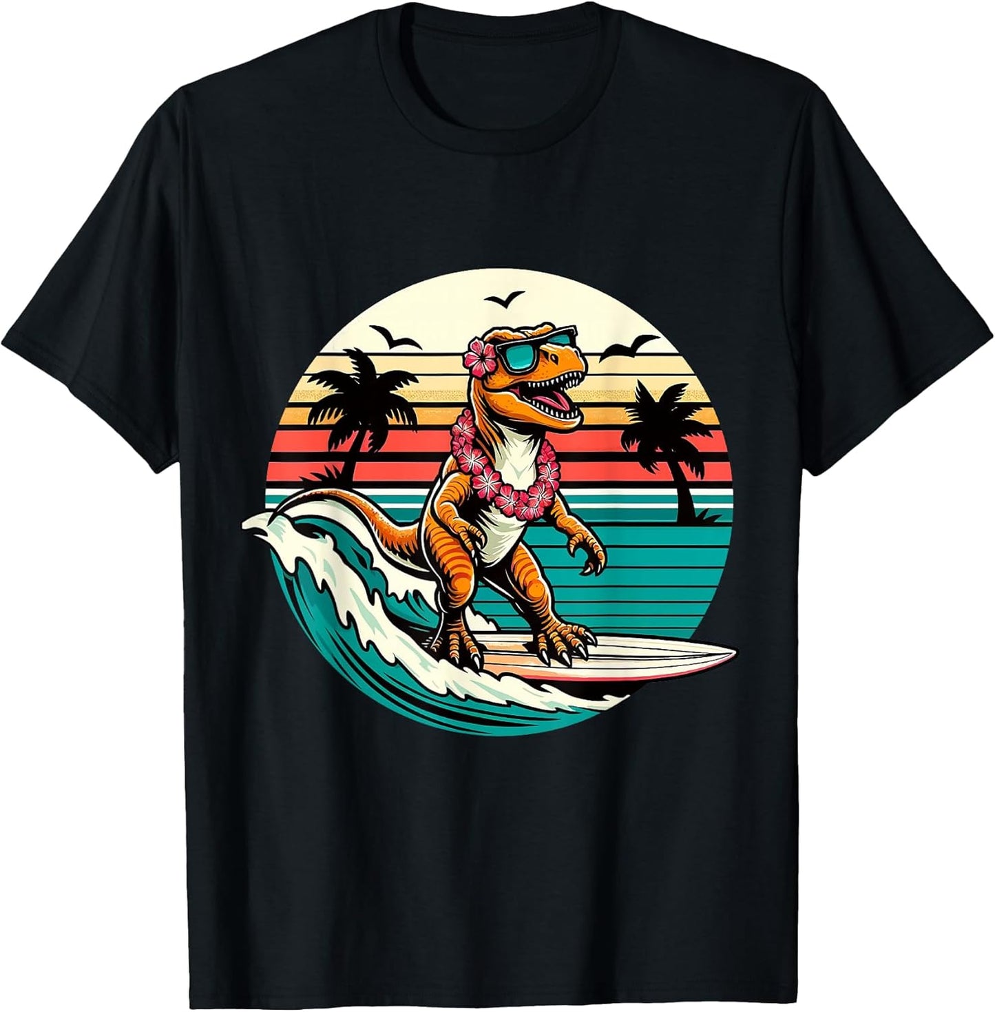 Dino Surfboard Beach Summer Surfing Trex Hawaiian