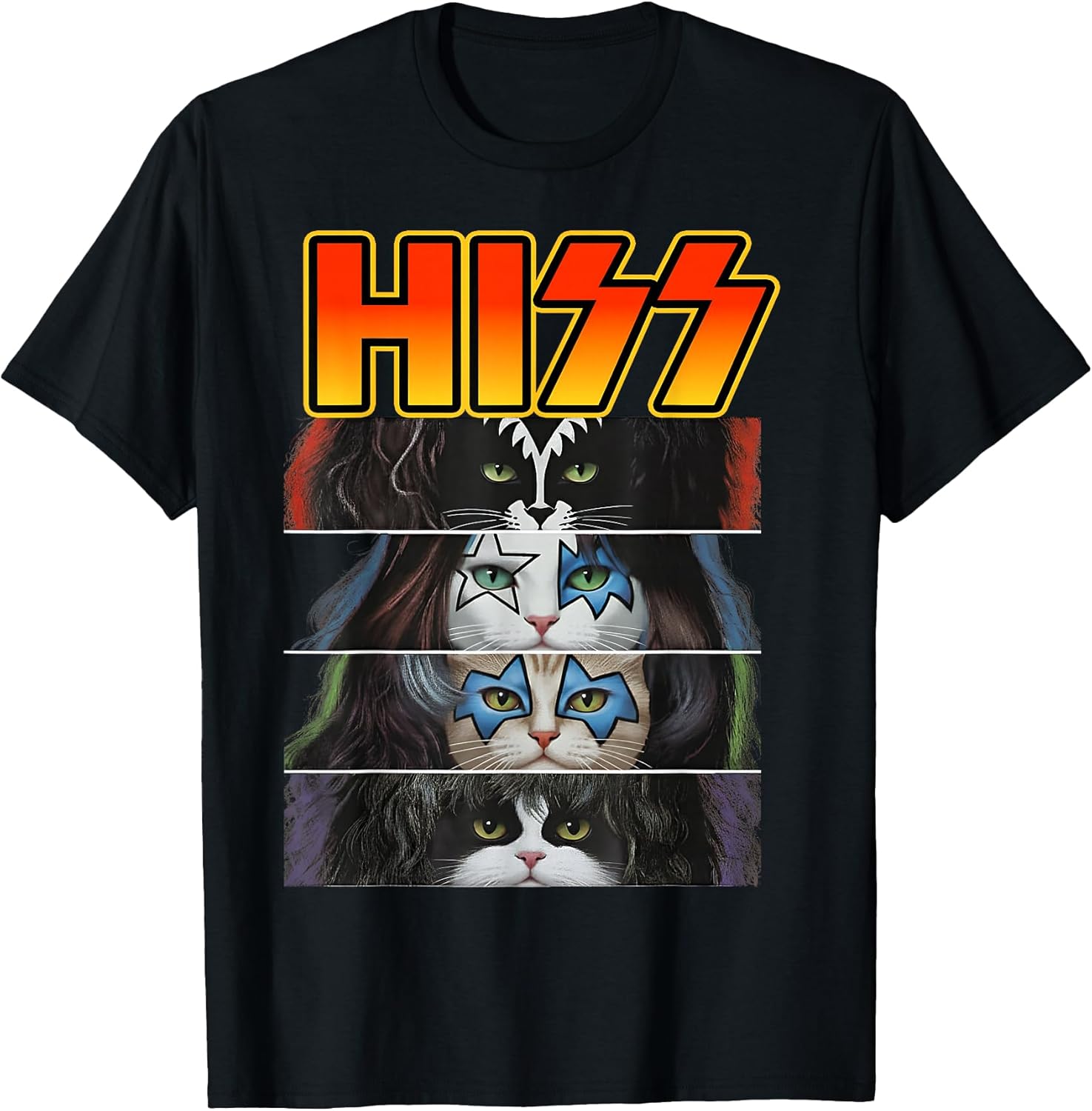 Hiss Cat Rock Kitten Rockin Cats Lovers Birthday Gifts Idea T-Shirt