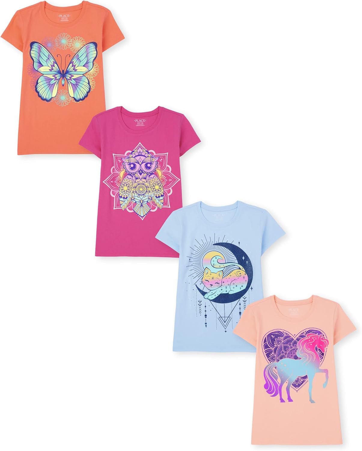 Girls' Trends,Icons Short Sleeve Graphic T-Shirts,4 Pack