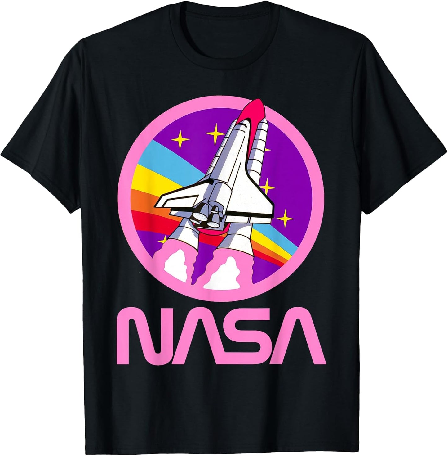 Nerdy NASA Rainbow Rocket Launch Girls Science Teacher T-Shirt