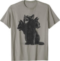 3 Headed Cat Vintage Grunge Alt 90s Halloween Goth Horror T-Shirt