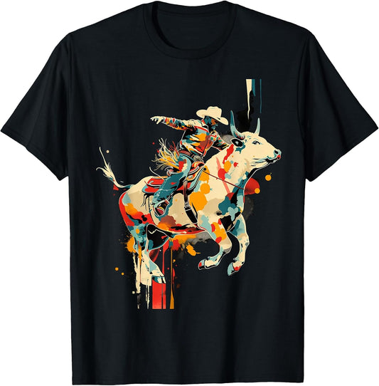 Aesthetic Bull Rider on Athletic Sports Rodeo Bull Riding T-Shirt