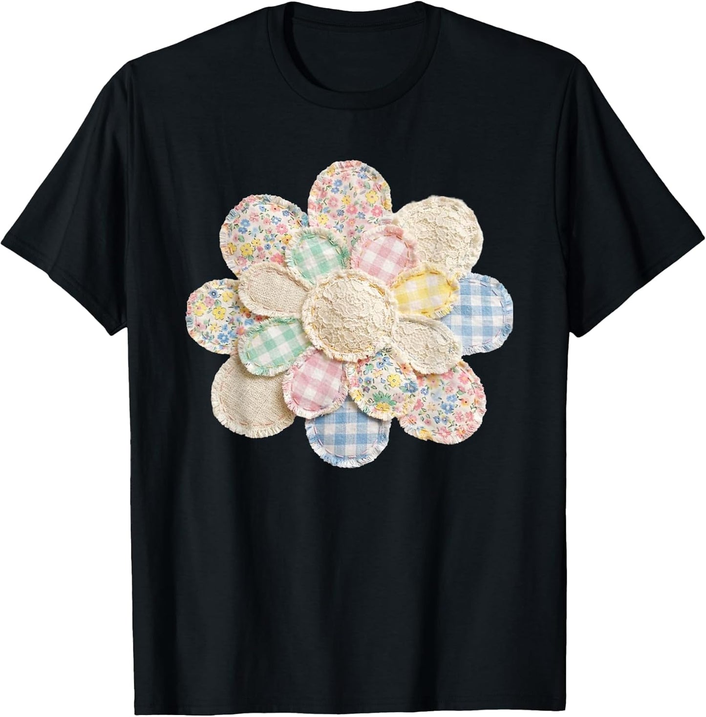 Patchwork Daisy Aesthetic Flower Spring T-Shirt