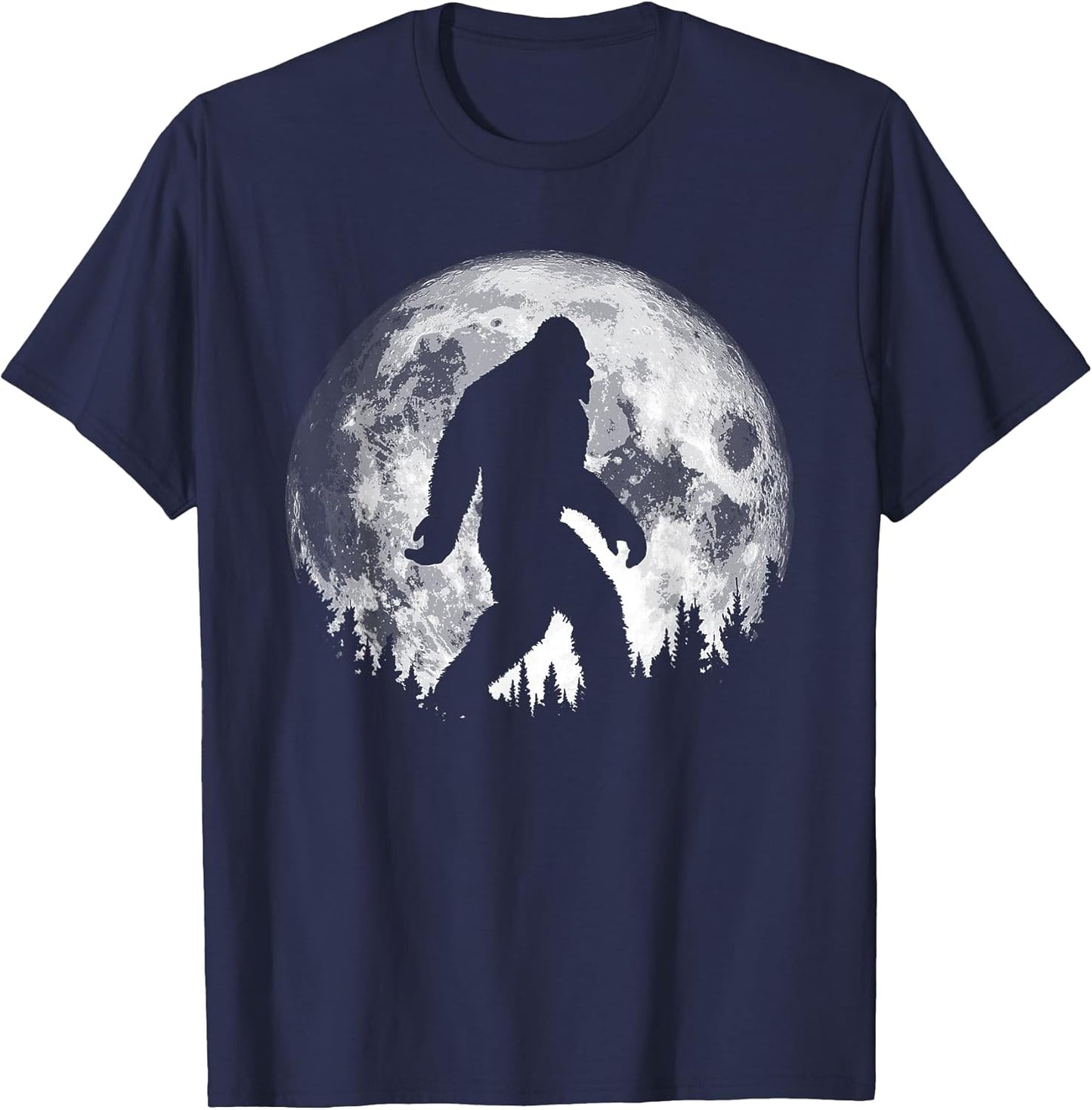 Bigfoot Night Stroll! Cool Full Moon & Trees Sasquatch T-Shirt