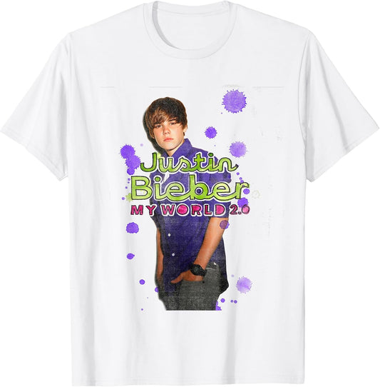 Official Justin Bieber My World 2.0 White T-Shirt