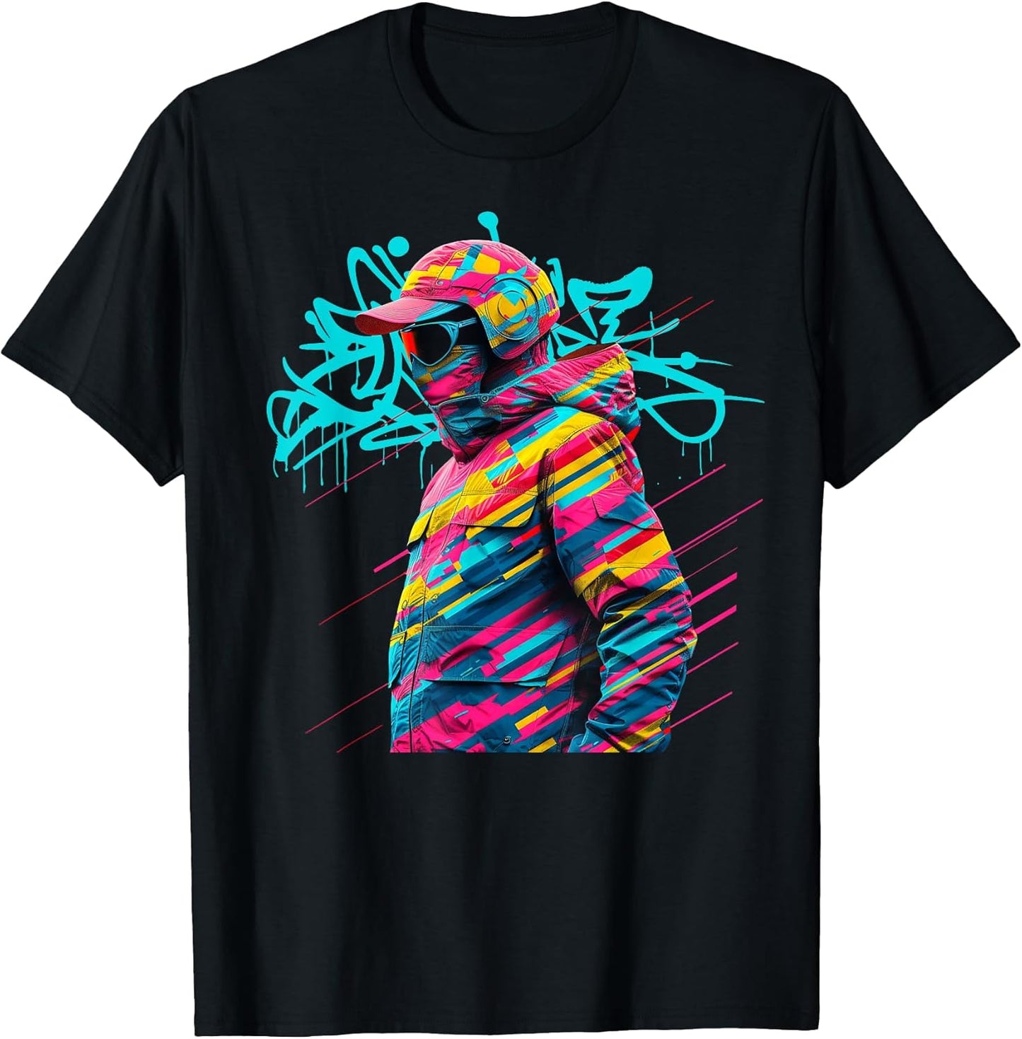 Vibrant Urban Street Art Graffiti Style Design T-Shirt