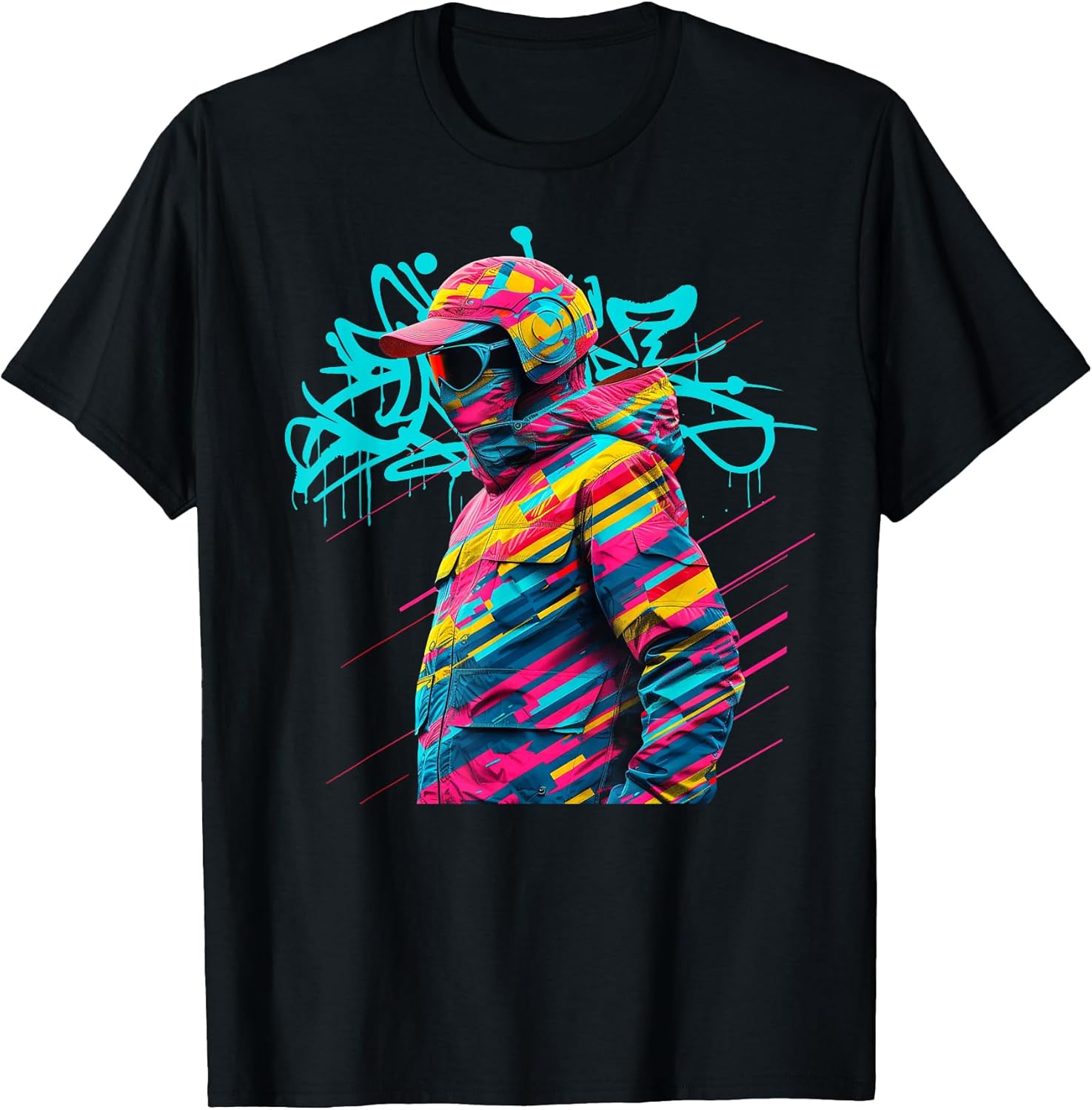 Vibrant Urban Street Art Graffiti Style Design T-Shirt