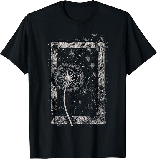 Dandelion Flower Grunge Alt Alternative Goth Gothic Y2K Art T-Shirt