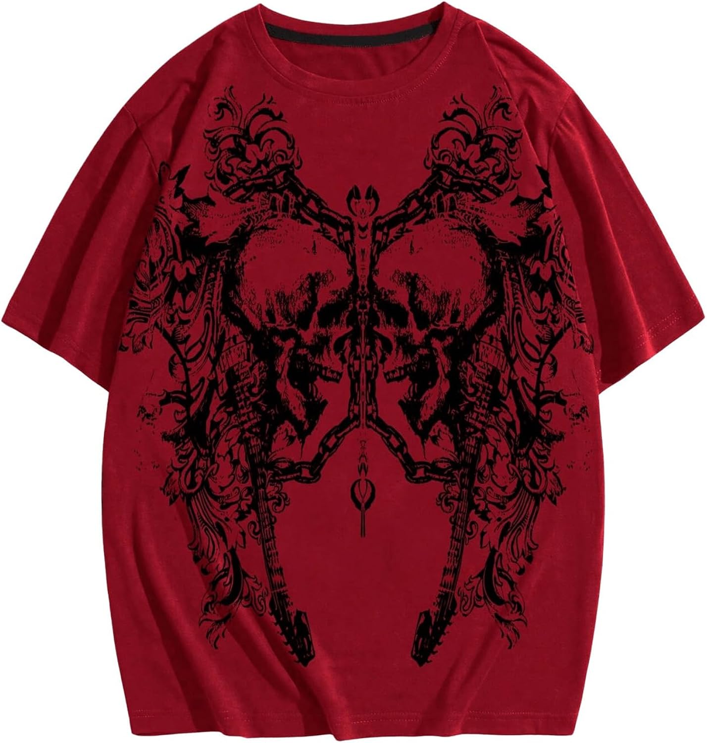 Mens Gothic Graphic Tees Short Sleeve Summer Y2k Shirts Streetwear Tops Grunge Clothes
