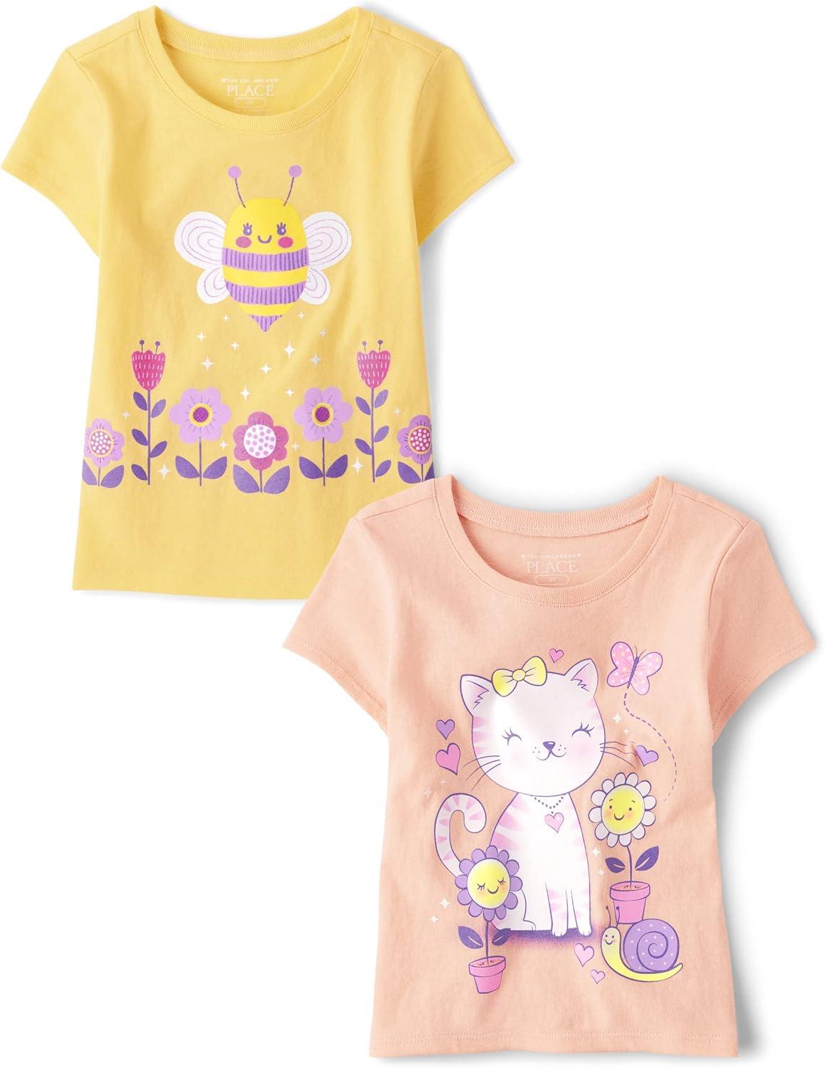 Baby Girls' and Toddler Unicorns,Butterflies,Trends Short Sleeve Graphic T-Shirts,3 Pack