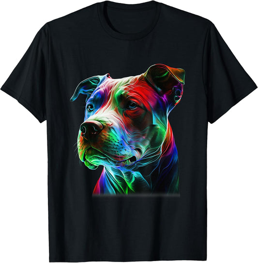 Colorful Pit-Bull Beauty Graphic Art Pitbull Dog