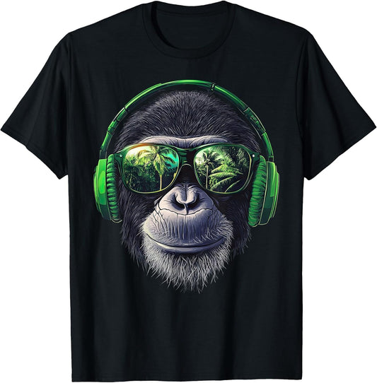 Funny Monkey with Sunglasses Cool Graffiti Urban Art Street T-Shirt