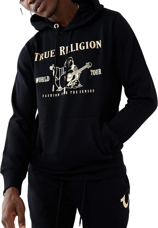 Men's Metallic Buddha Logo Hoodie – Graphic Hoodies for Men | Pullover Sweatshirt | Streetwear Hoodie