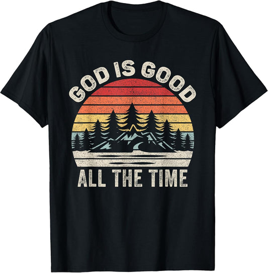 Vintage Retro God is Good All The Time Christian T-Shirt Small