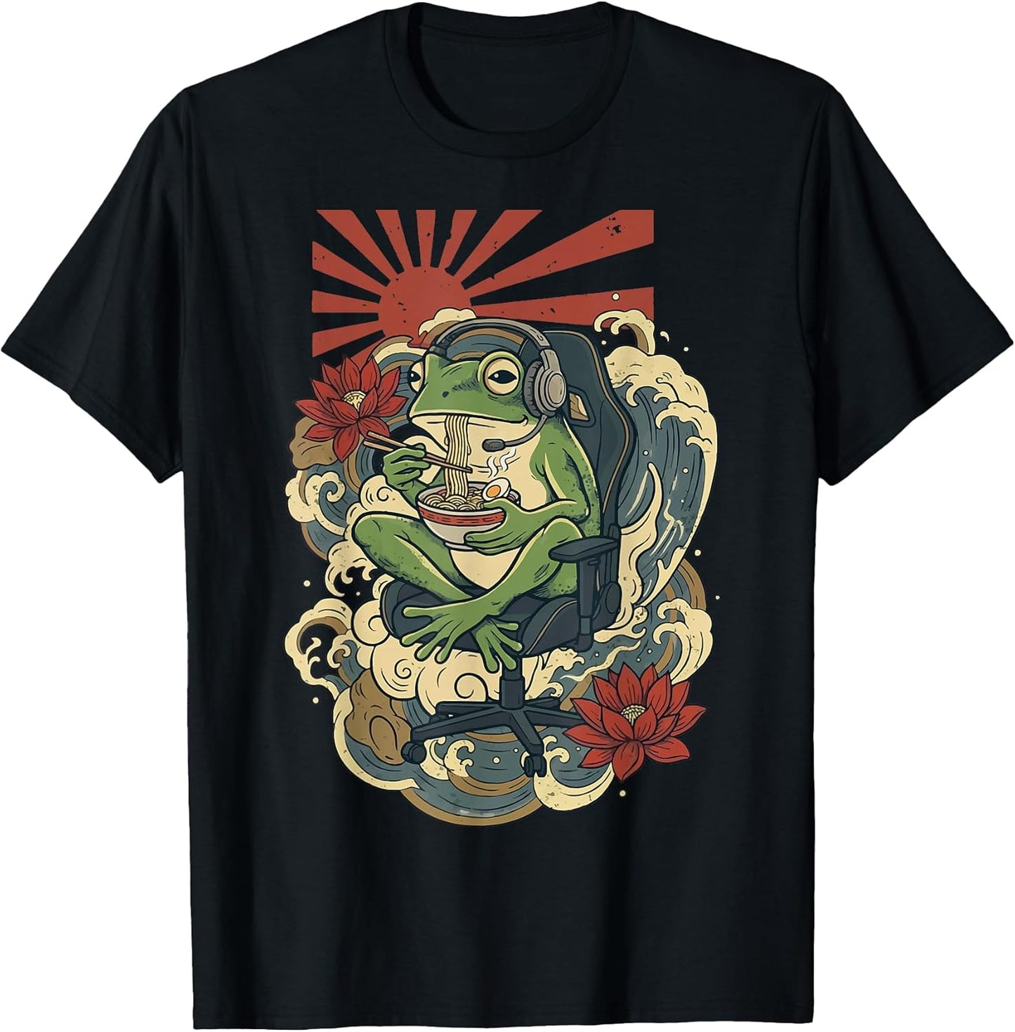 Japanese Gamer Frog Japan Anime Gaming T-Shirt