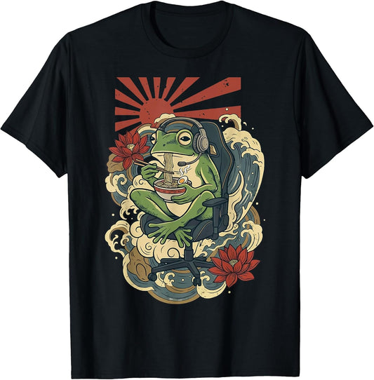 Japanese Gamer Frog Japan Anime Gaming T-Shirt