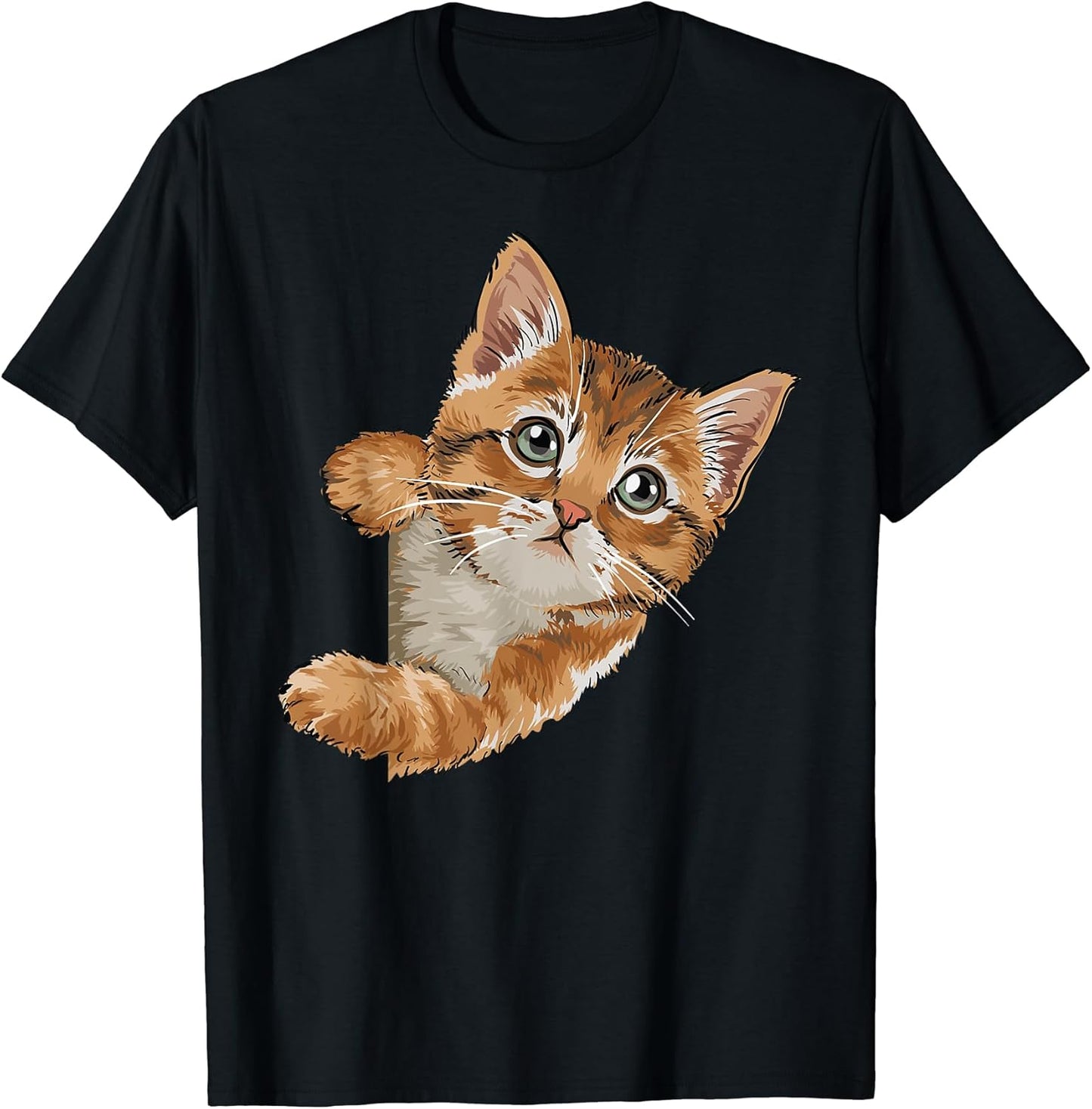 Cute little cat hiding for lover cats kitty kitten owner T-Shirt for Men Women Kids