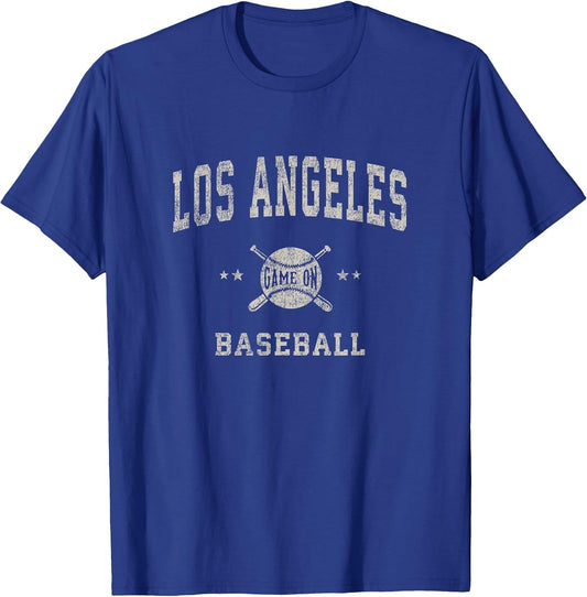 Los Angeles LA Vintage Baseball Throwback Retro Design T-Shirt