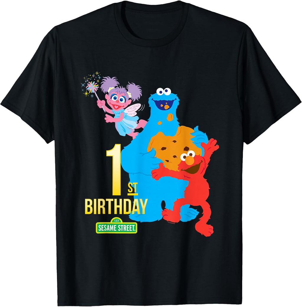 1st Birthday Black Classic Fit Crew Neck T-Shirt