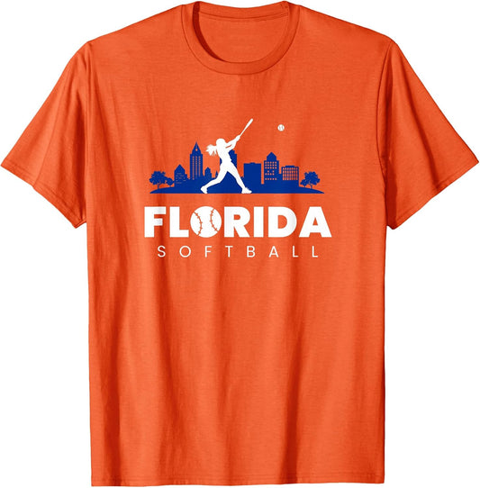 Florida Softball Vintage Minimalist Retro Softball Lover T-Shirt