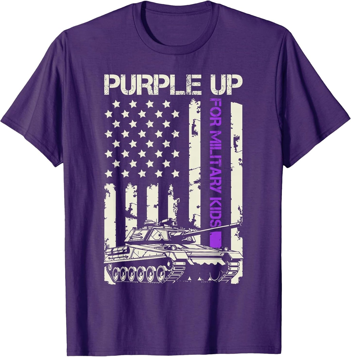 Purple Up For Military Kids USA Flag Military Child Month T-Shirt