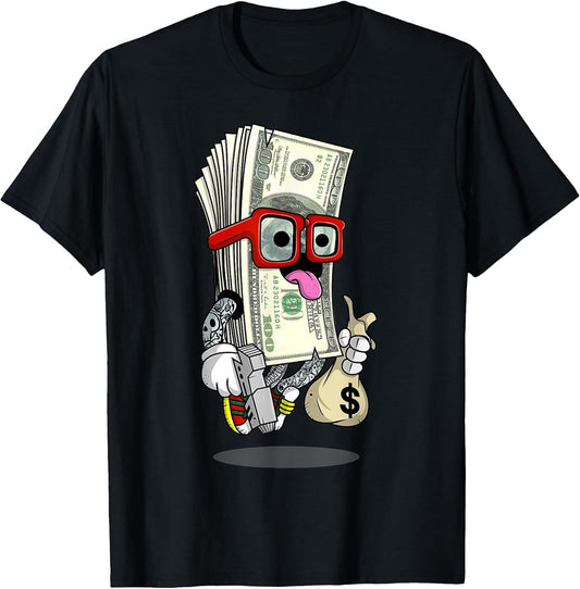 Money Hip Hop Graphic Urban Graffiti Art T-Shirt